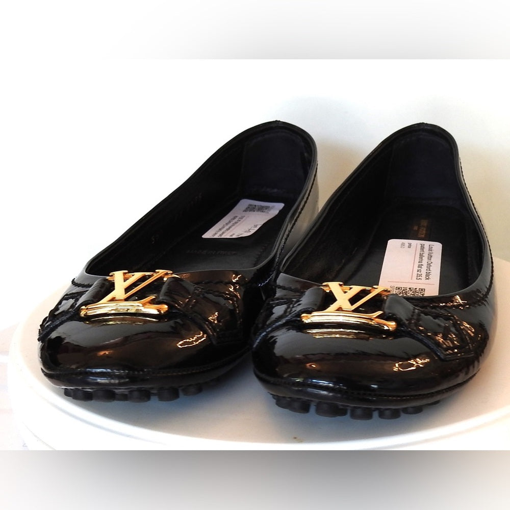 LOUIS VUITTON *REDUCED* Oxford black vernis ballerina flat