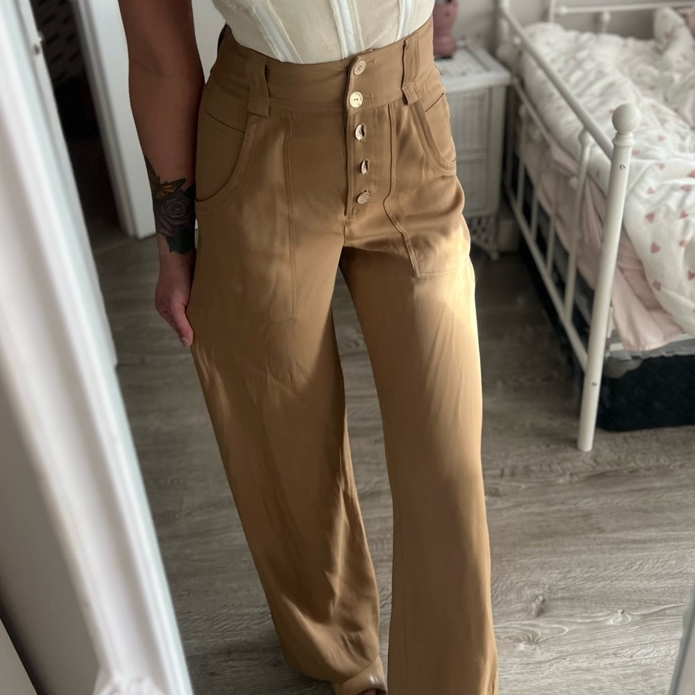 JONATHAN SIMKHAI high waisted wide leg trouser