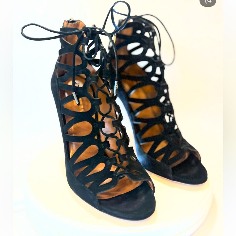 AQUAZURRA *REDUCED*black sexy strappy heels *NEW*