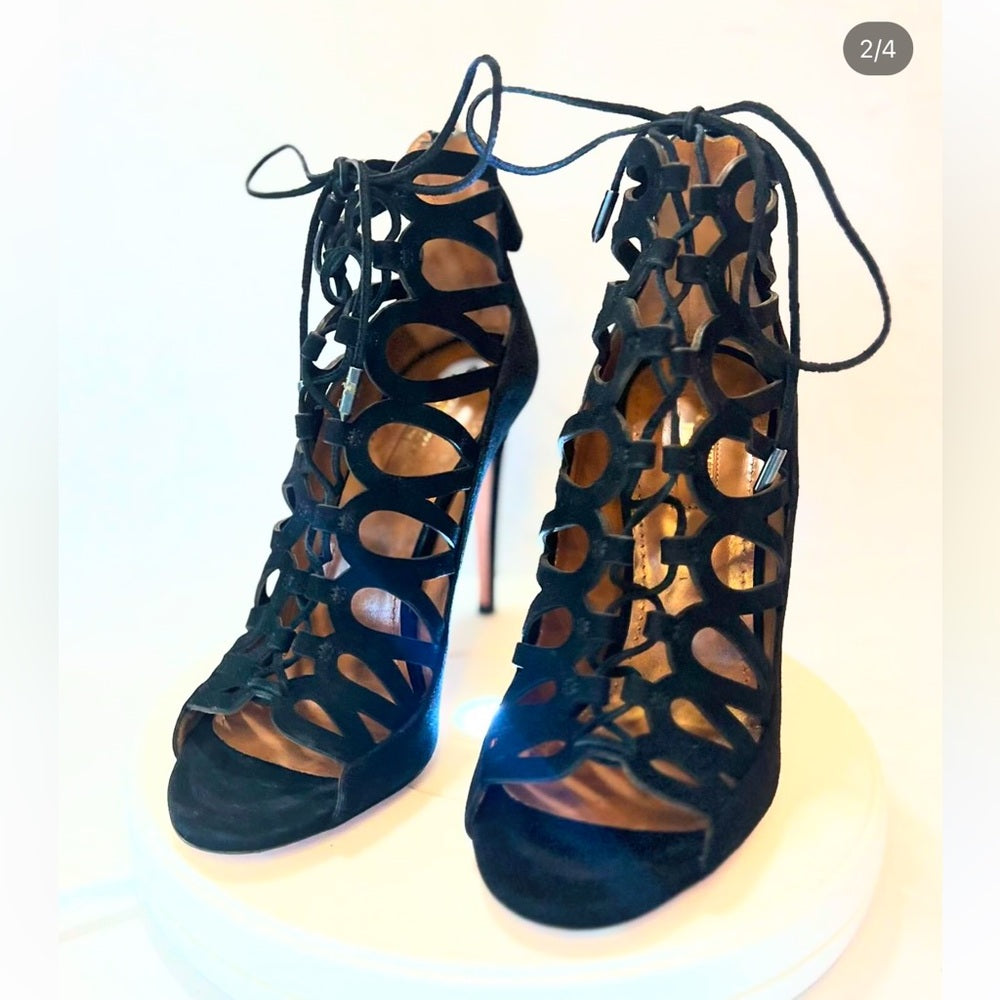 AQUAZURRA *REDUCED*black sexy strappy heels *NEW*