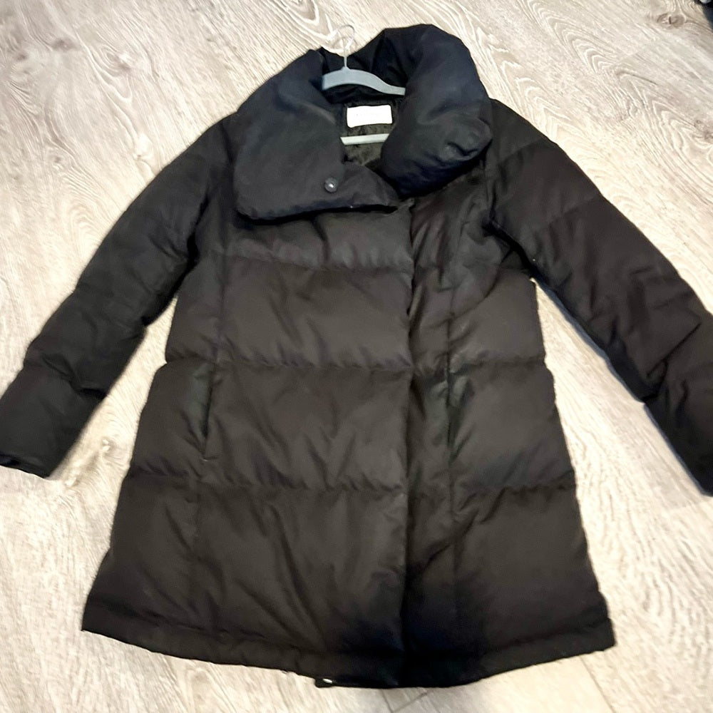 MOUSSEY Black mid length down puffer