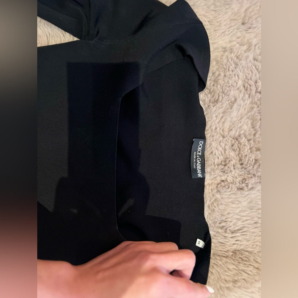 DOLCE&GABBANA square neck top black