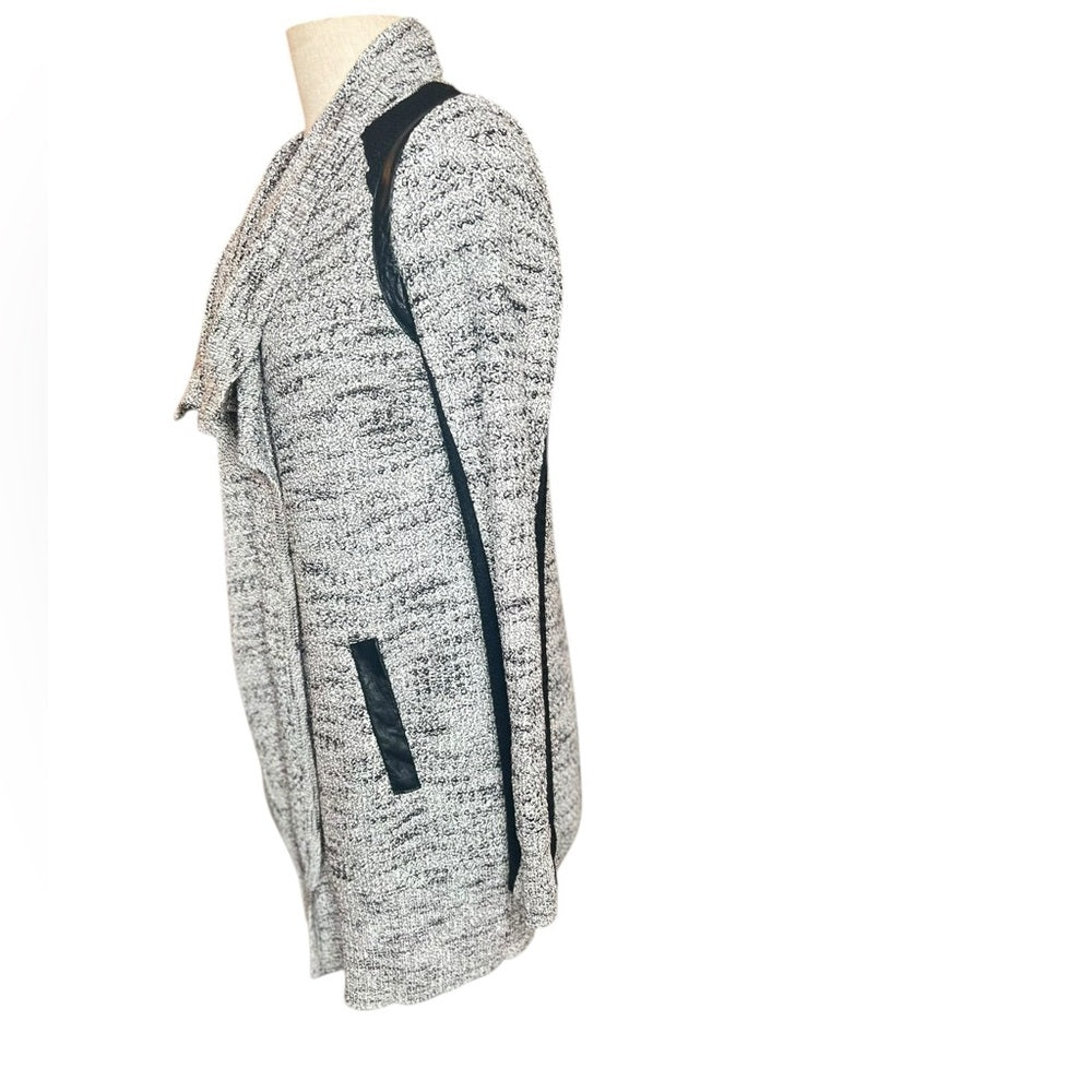 LINE leather trim cardigan