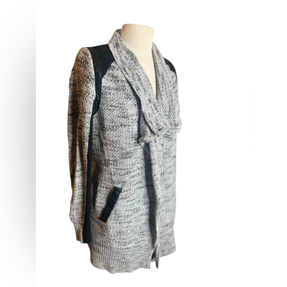 LINE leather trim cardigan