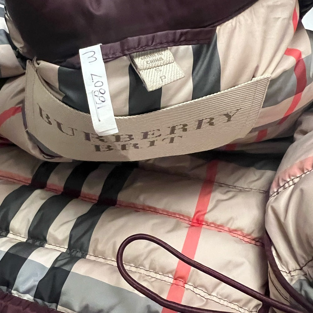 BURBERRY BRIT Burgundy puffer vest