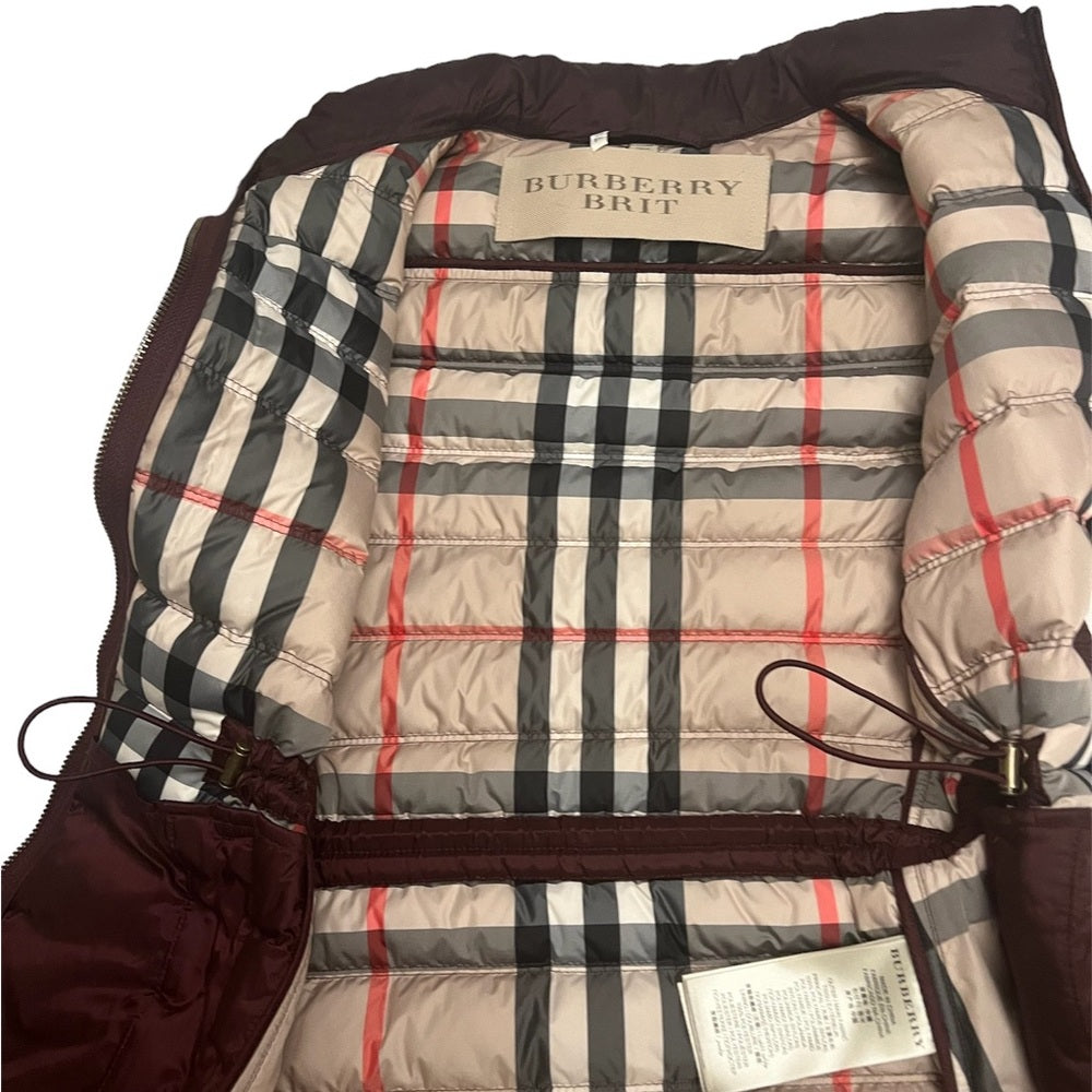 BURBERRY BRIT Burgundy puffer vest