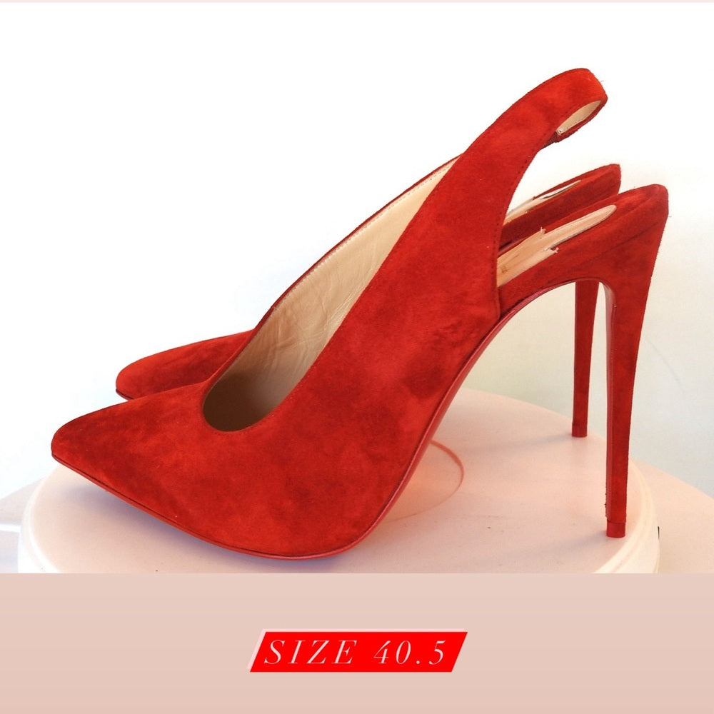 CHRISTIAN LOUBOUTIN *REDUCED* red suede high heels *NEW*