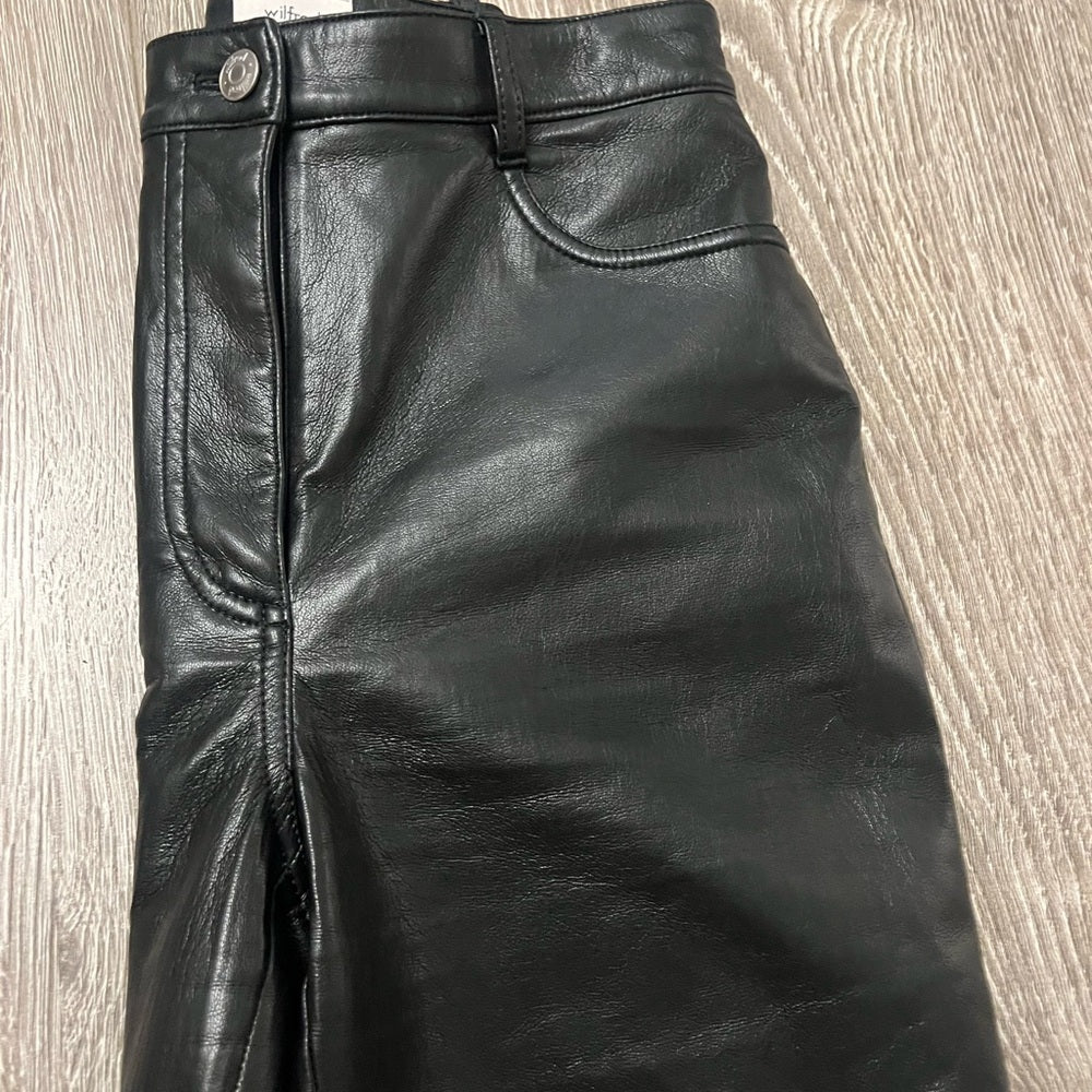 WILFRED Faux leather straight leg pant size 2