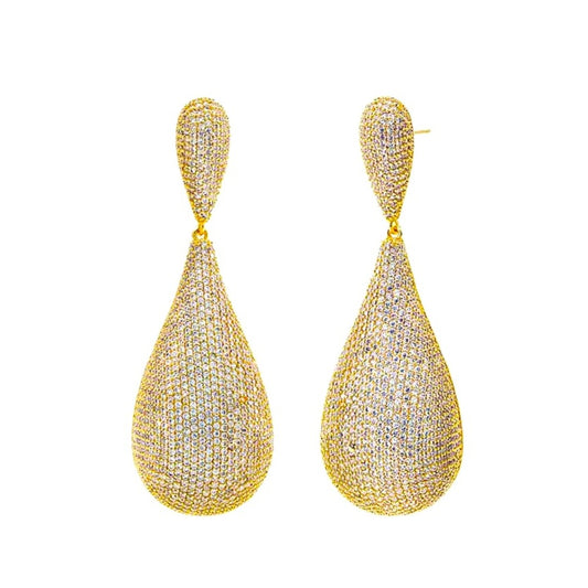 AFINA EDEN pave teardrop stud