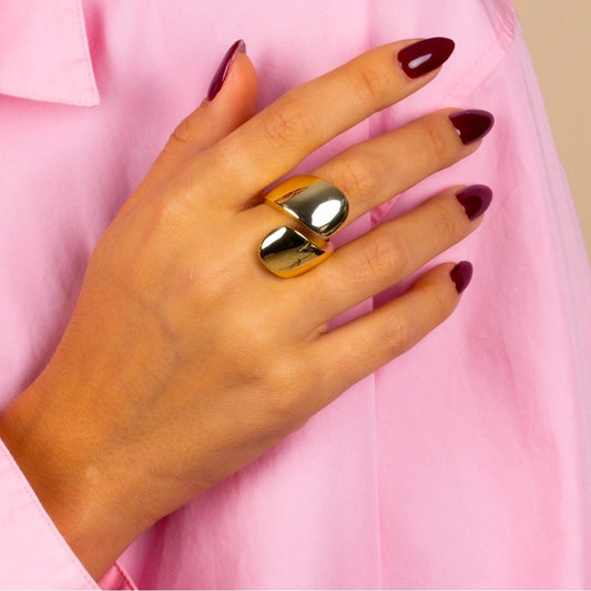 ADINA EDEN gold plated statement ring