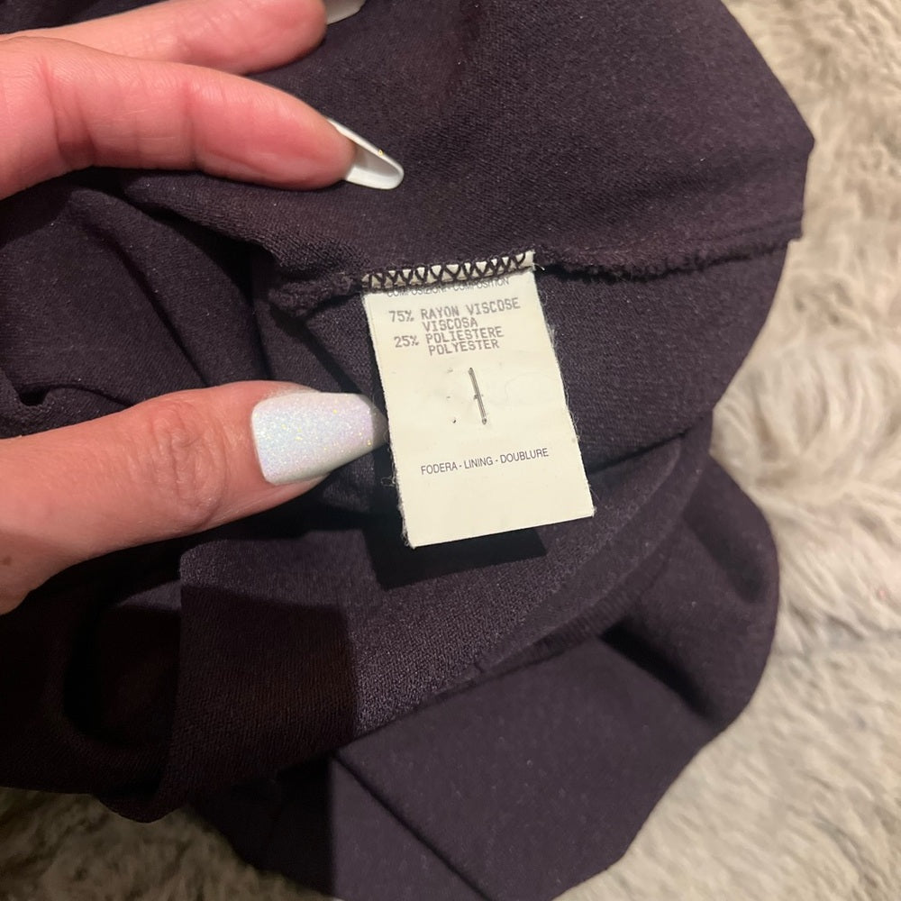 GUCCI boat neck fitted midi dress eggplant