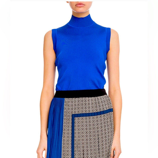 GIVENCHY royal blue sleeveless turtleneck