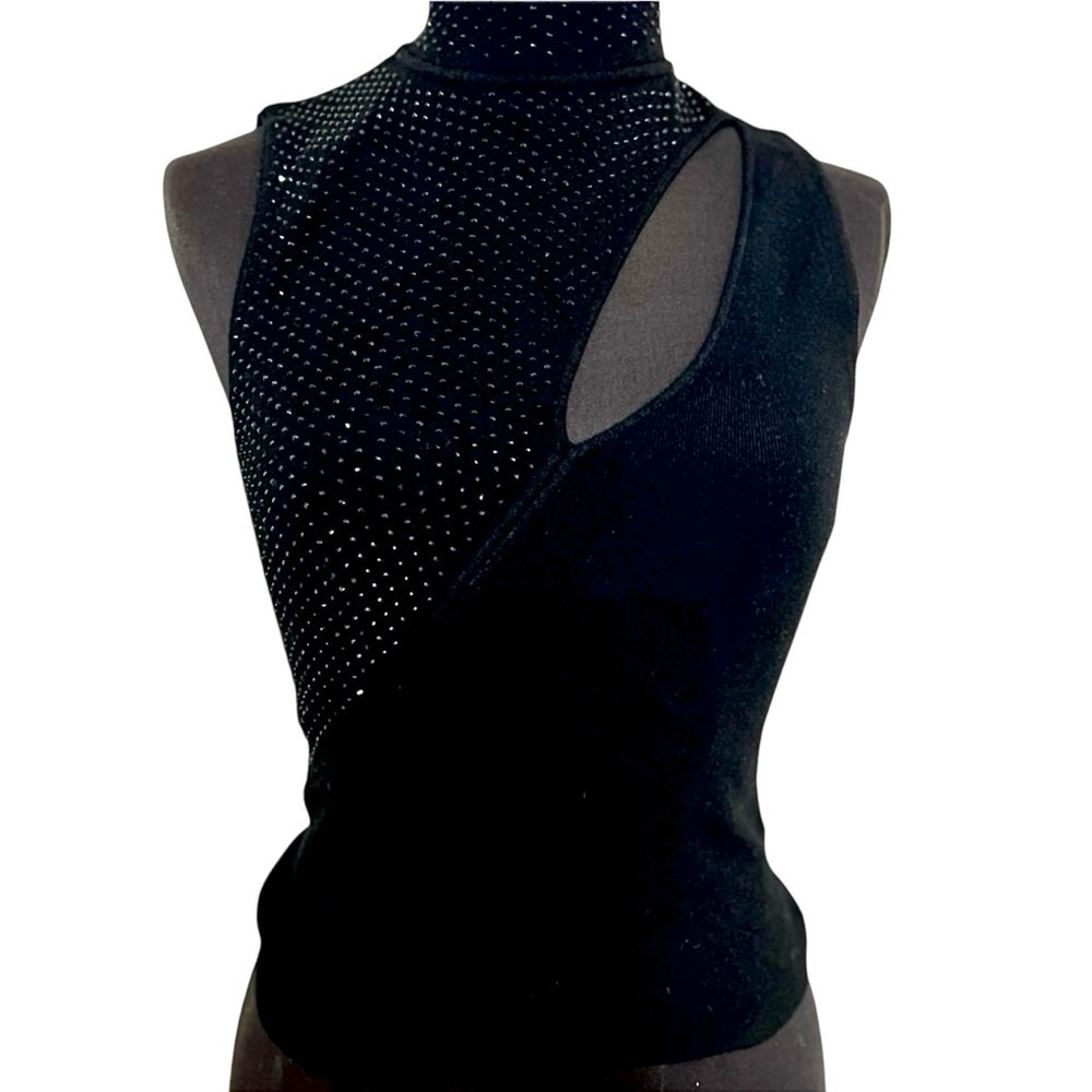 ALICE AND OLIVIA High neck sleeveless w/rhineston knit