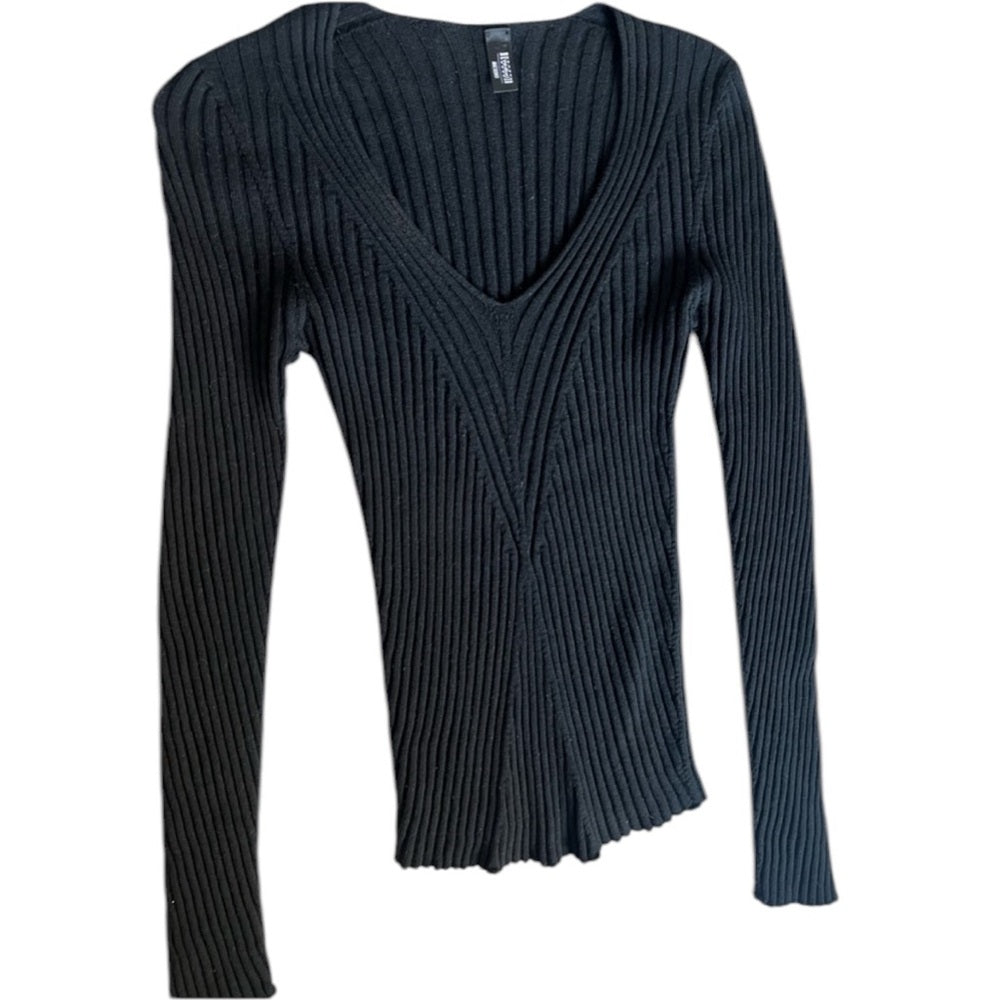 WOLFORD V-neck merino wool ribbed sweater