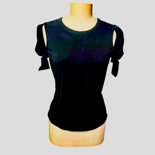 DRIES VAN NOTEN black cut out short sleeve tee