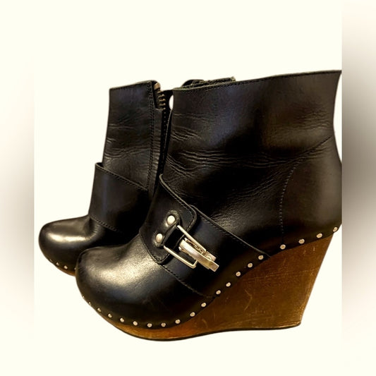 SEE BY CHLOE Black wedge ankle boots