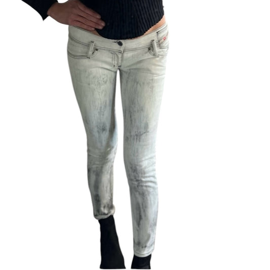 DIESEL Low rise 1 inch zipper skinny jeans