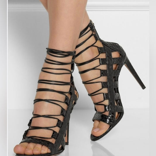 AQUAZURRA *REDUCED*black sexy strappy heels *NEW*