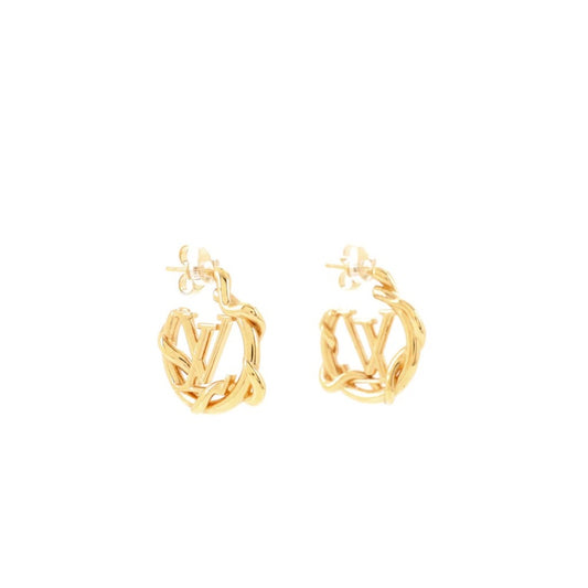 LOUIS VUITTON Garden Louise gold plated hoops