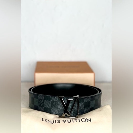 LOUIS VUITTON Graphite Damier belt