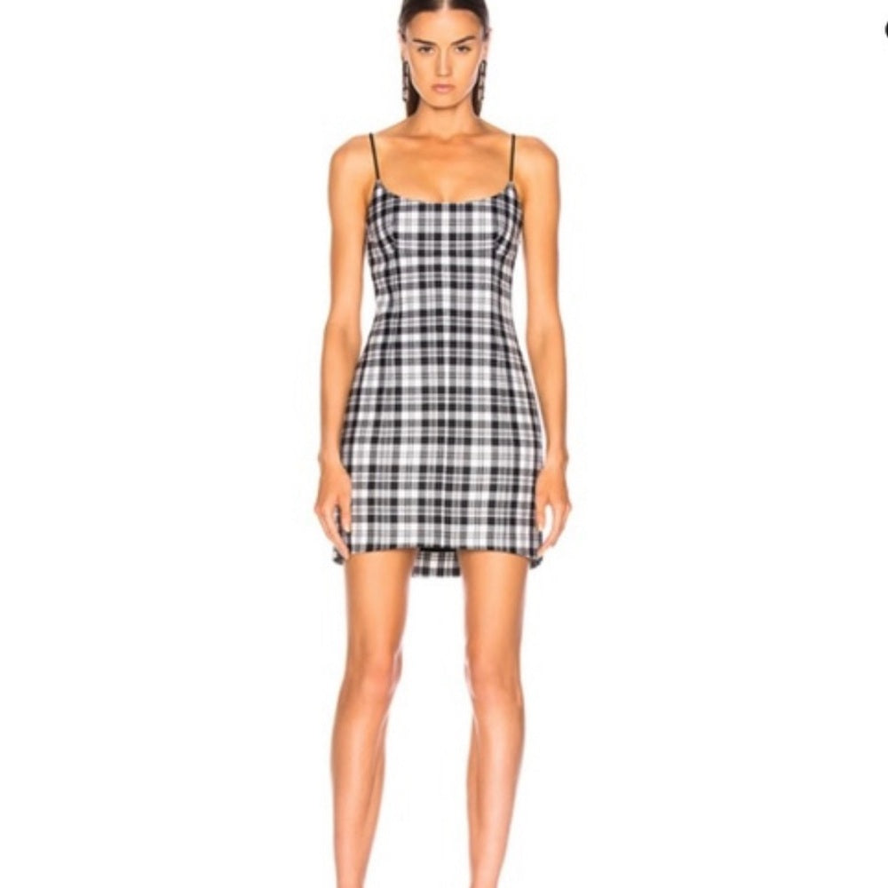 ALEXANDER WANG twill houndstooth mini dress