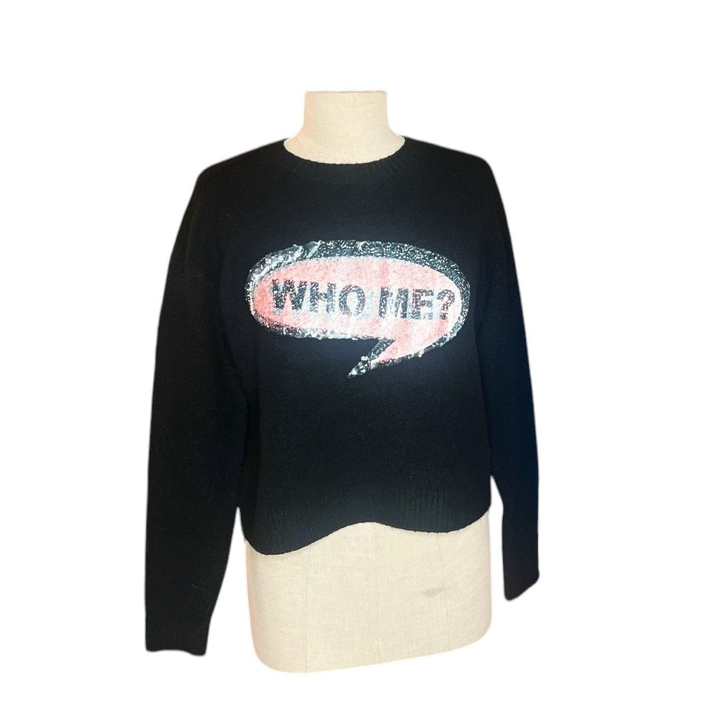 ALICE + OLIVIA Who Me Black sweater