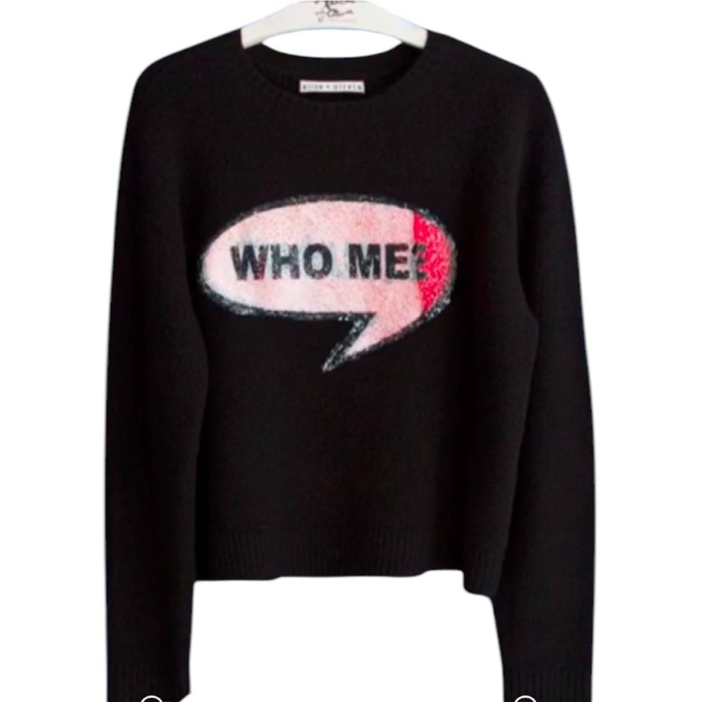 ALICE + OLIVIA Who Me Black sweater