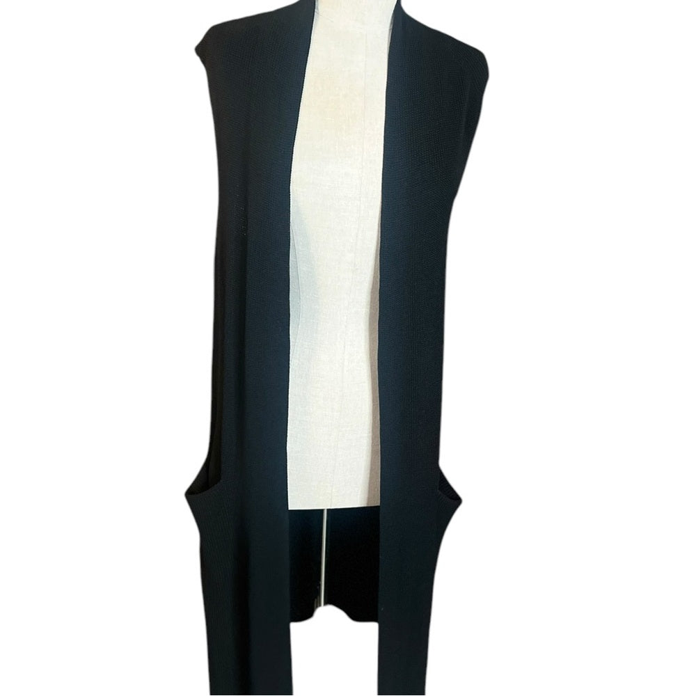 WILFRED long black knit vest