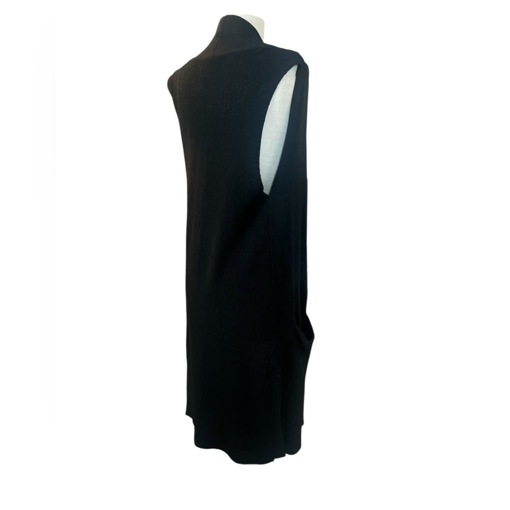 WILFRED long black knit vest