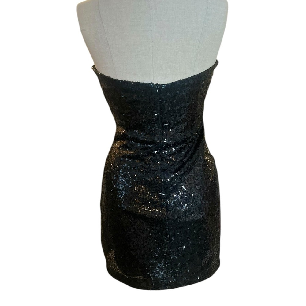 CITYLUX BOUTIQUE strapless sequin mini dress
