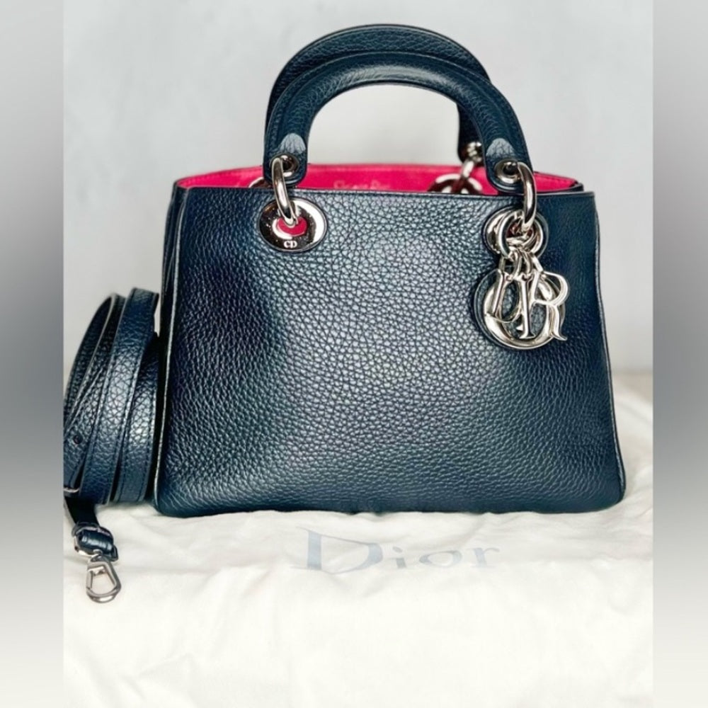 CHRISTIAN DIOR Dior Diorissimo Pebbled leather shoulder bag