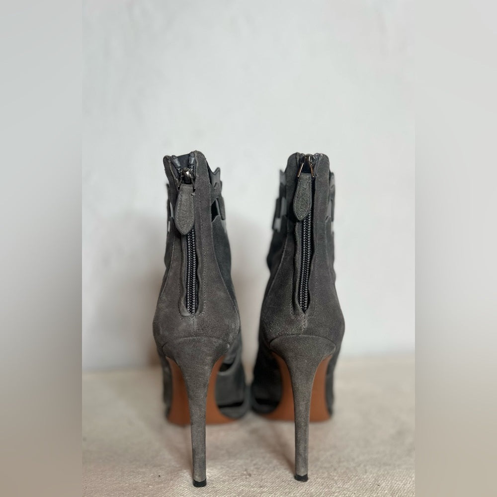 ALAIA grey suede ankle boots