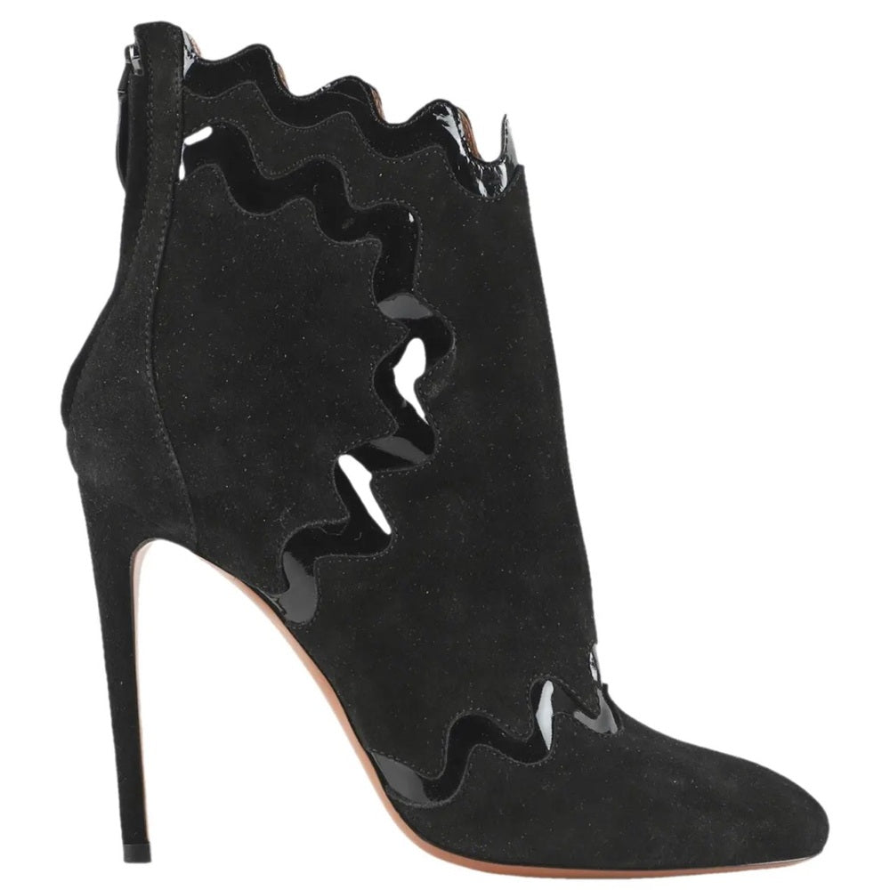 ALAIA grey suede ankle boots